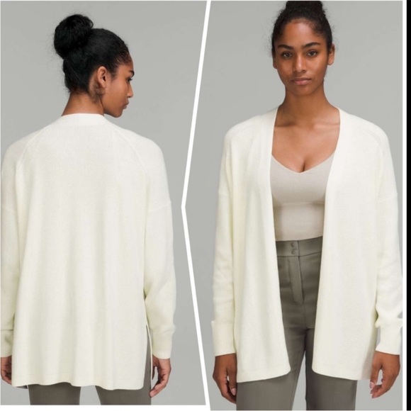 Lululemon Side Slit Sweater Wrap Cardigan Lemon Sorbet 4 - Picture 1 of 7